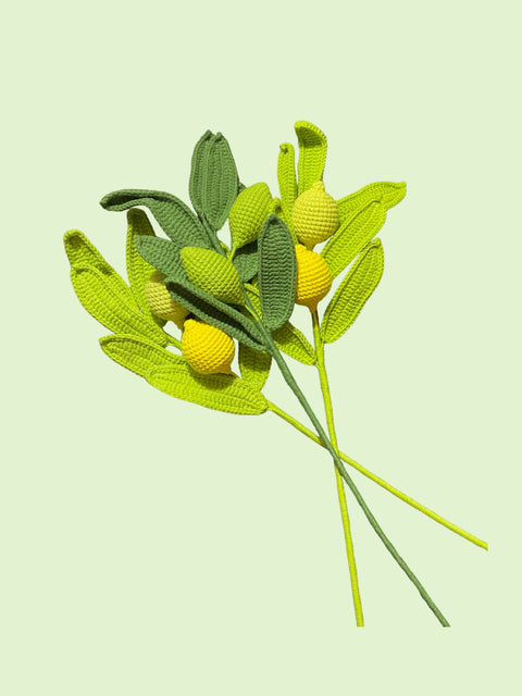 Crochet fruit branch/ Lemon