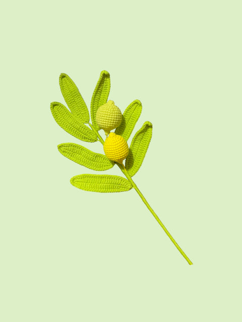 Crochet fruit branch/ Lemon