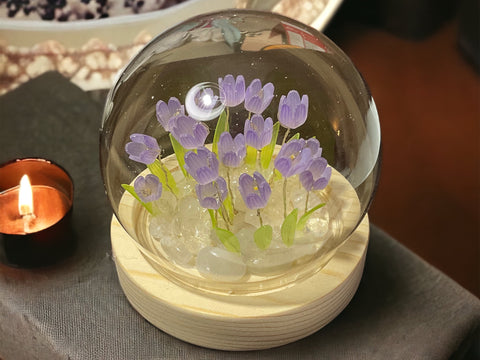 Tulip lights in glass dome